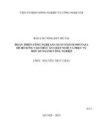 Hoàn thiện công nghệ sản xuất enzym phytaza để bổ sung vào thức ăn chăn nuôi và phục vụ một số ngành công nghiệp