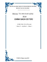 Tiểu luận chính sách cổ tức