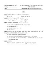 Đề và đáp án học kỳ 1 Toán 8 năm học 2012 - 2013 Phòng GD & ĐT Lệ Thủy