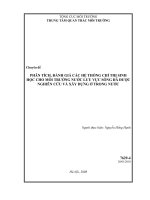 Nghiên cứu cơ sở khoa học và thực tiễn nhằm xây dựng, thử nghiệm bộ chỉ thị sinh học phục vụ quan trắc môi trường các lưu vực sông của việt nam   áp dụng thử nghiệm cho lưu vực sông nhuệ   đáy   phân tích, đánh giá các hệ thố