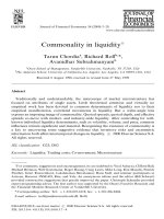chordia, roll and subrahmanyam -commonality in liquidity