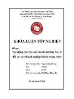 Tác động của việc mở cửa thị trường bán lẻ đối với các doanh nghiệp bán lẻ trong nước