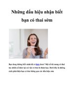 Những dấu hiệu nhận biết bạn có thai sớm doc