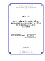 GIẢI PHÁP HOÀN THIỆN KÊNH PHÂN PHỐI GẠCH PRIME TẠI CÔNG TY TNHH THANH LONG  CẦN THƠ