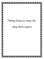 Những kiêng kỵ trong việc dùng thuốc aspirin potx