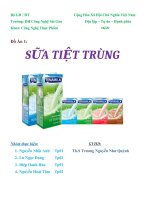 Đồ án sữa tiệt trùng 2013 pptx