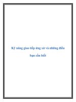 Kỹ năng giao tiếp ứng xử và những điều bạn cần biết potx