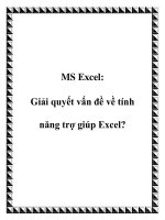 MS Excel: Giải quyết vấn đề về tính năng trợ giúp Excel? pptx