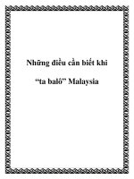 Những điều cần biết khi “ta balô” Malaysia potx