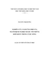 Nghiên cứu cách ứng phó của người bệnh nghiện rượu với những khó khăn trong cuộc sống