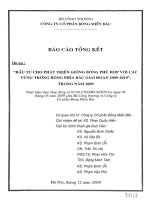 Đầu tư cho phát triển giống bông phù hợp với các vùng trồng bông phía Bắc giai đoạn 2009 - 2010