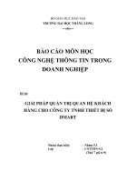Đề tài: GIẢI PHÁP QUẢN TRỊ QUAN HỆ KHÁCH HÀNG CHO CÔNG TY TNHH THIẾT BỊ SỐ DMART potx