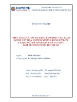 điều tra mức độ đa dạng sinh học các loài động vật đáy không xương sống cỡ lớn làm cơ sở để đánh giá chất lượng môi trường nước hồ trị an