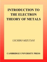 introduction to the electron theory of metals