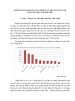 PHÂN TÍCH NGÀNH SẢN XUẤT ĐƯỜNG TỪ MÍA TẠI VIỆT NAM  HAY CÒN GỌI LÀ MÍA ĐƯỜNG