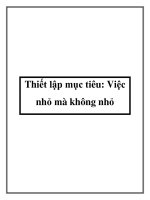 Thiết lập mục tiêu: Việc nhỏ mà không nhỏ doc