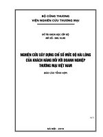 Nghiên cứu xây dựng chỉ số mức độ hài long của khách hàng đối với các doanh nghiệp thương mại của việt nam