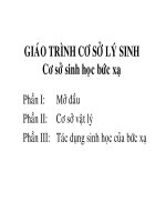 Giáo trình cơ sở lý sinh   cơ sở sinh học bức xạ