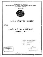 Thiết kế trạm biến áp 220 - 110 - 22 KV