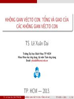 Bài giảng tổng giao không gian véc tơ con
