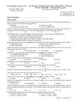 Đề thi - Đáp án môn Sinh học - Tốt nghiệp THPT Giáo dục thường xuyên ( 2013 ) Mã đề 473 docx