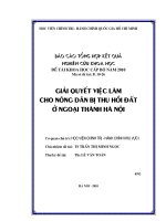 Giải quyết việc làm cho nông dân bị thu hồi đất ở ngoại thành hà nội
