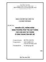 nghiên cứu trồng rừng bằng phương pháp tra hạt thẳng cho loài keo tai tượng ở vùng trung tâm bắc bộ
