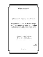 Thực trạng và giải pháp hoàn thiện việc thẩm định tính pháp lý của hồ sơ kiểm toán của kiểm toán nhà nước