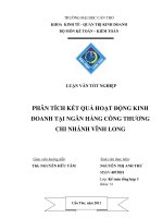 phân tích kết quả hoạt động kinh doanh tại ngân hàng công thương chi nhánh vĩnh long