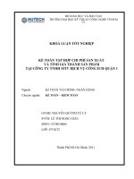 Khóa luận tốt nghiệp : Kế toán tập hợp và tính giá thành sản phẩm tại công ty TNHH MTV dịch vụ công ích quận 1
