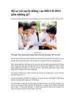 Hồ sơ xét tuyển thẳng vào ĐH-CĐ 2014 gồm những gì?