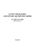 Luyện thi đại học chuyên đề hệ phương trình