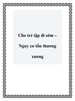 Cho trẻ tập đi sớm – Nguy cơ tổn thương xương docx