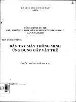 Đề tài Bàn tay máy thông minh ứng dụng gắp vật thể