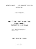 Về cấu trúc của một số lớp môđun artin trên vành giao hoán