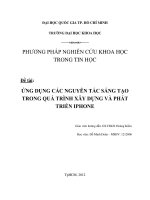 tiểu luận ứng dụng các nguyên tắc sáng tạo trong quá trình xây dựng và phát triển iphone