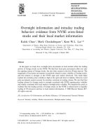 chan, chockalingam and lai-overnight information and intraday trading behavior - evidence from nyse cross