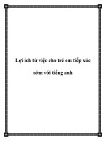 Lợi ích từ việc cho trẻ em tiếp xúc sớm với tiếng anh docx