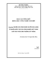 Nghiên cứu công nghệ chuyển hoá lignin từ nguồn nước thải của công nghiệp giấy thành chất kích thích sinh trưởng cây trồng