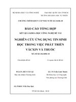 Nghiên cứu ứng dụng tin sinh học trong việc phát triển vắcxin và thuốc