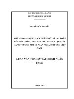 khả năng áp dụng các chuẩn mực về an toàn vốn tối thiểu theo hiệp ước basel 3 tại ngân hàng thương mại cổ phần ngoại thương việt nam