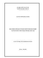 hoạt động xếp hạng tín dụng đối với doanh nghiệp tại ngân hàng thương mại cổ phần ngoại thương việt nam