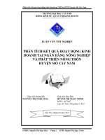 phân tích kết quả hoạt động kinh doanh tại ngân hàng nông nghiệp và phát triển nông thôn huyện mỏ cày nam