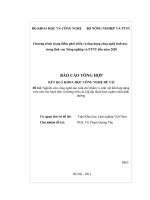 Nghiên cứu công nghệ chế phẩm vi sinh vật hỗn hợp dạng viên nén cho bạch đàn và thông trên các lập địa thoái hoá, nghèo chất dinh dưỡng