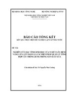 nghiên cứu đặc tính sinh học của virut và môi trường truyền bệnh vàng lùn, lùn xoắn lá, các biện pháp quản lý tổng hợp cây trồng (icm) trong sản xuất lúa