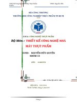 Thiết lập mặt bằng phân xưởng chính của nhà máy chế biến sữa