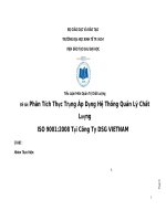 Phân tích thực trạng áp dụng  Hệ thống quản lý chất lượng ISO   9001:2008 tại công ty DSG VIETNAM