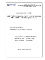 giải pháp nâng cao chất lượng dịch vụ nhà hàng - khách sạn đại nam