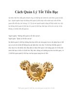 Cách Quản Lý Tốt Tiền Bạc pptx