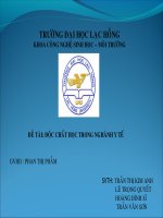 BÁO CÁO ĐỘC HỌC MÔI TRƯỜNG ĐỀ TÀI Y TẾ